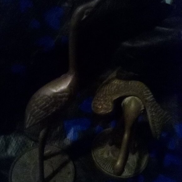 Vintage, 1970's Pair of Brass Cranes - Picture 6 of 7